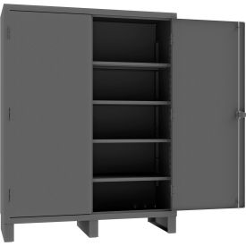 Durham Mfg.® Storage Cabinet 14 Ga. 4 Adj. Shelves 60"W x 24"D x 78"H Pad-lockable Gray 