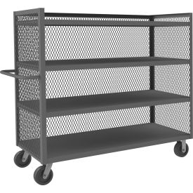 Durham Mfg.® 3 Sided Mesh Truck w/4 Fixed Shelves3000 lb. Cap.66-1/2"L x 30-3/8"W x 56-7/16"H 