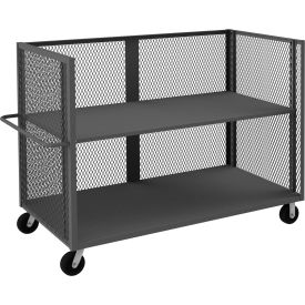 Durham Mfg.® 3 Sided Mesh Truck w/2 Shelves 3000 lb. Cap. 78-1/2"L x 36-3/8"W x 56-7/16"H 