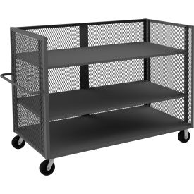 Durham Mfg.® 3 Sided Mesh Truck w/3 Shelves 3000 lb. Cap. 78-1/2"L x 36-3/8"W x 56-7/16"H 