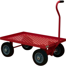 Durham Mfg.® Pneumatic Wheel Platform Truck w/Push Handle 1200 lb. Cap. 38-5/16"L x 24"W Red 