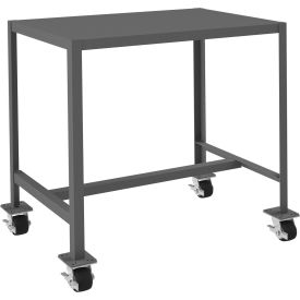 Durham Mfg.® Mobile Machine Table W/ Shelf Steel Square Edge 36"W x 24"D x 36"H Gray