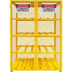 Durham Mfg.® Gas Cylinder Cabinet 50-1/4"W x 41-15/16"D x 71-7/8"H 12 Cylinder Cap. Yellow 