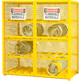 Durham Mfg.® Gas Cylinder Cabinet 60"W x 30-3/16"D x 71-7/8"H 16 Cylinders Cap Safety Yellow 