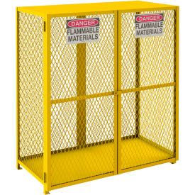 Durham Mfg.® Gas Cylinder Cabinet 60"W x 30-3/16"D x 71-7/8"H 18 Cylinders Cap Safety Yellow 
