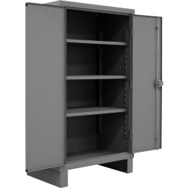 Extra HD Cabinet, 12 Ga., 3 Adj. Shelves, 36"W x 24"D x 66"H, Pad-Lockable, Gray view 2