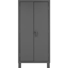 Extra HD Cabinet, 12 Ga., 4 Adj. Shelves, 36"W x 24"D x 78"H, Pad-Lockable, Gray view 2
