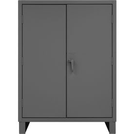 Extra HD Cabinet, 12 Ga., 3 Adj. Shelves, 48"W x 24"D x 66"H, Pad-Lockable, Gray view 2