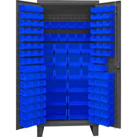 Durham Mfg.® Extra HD Bin Storage Cabinet 126 Blue BinsAll-Welded36-3/16"W x 24-1/8"D x 78"H 