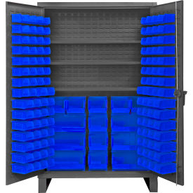 Durham Mfg.® Extra HD Bin Storage Cabinet 134 Blue BinsAll-Welded48-3/16"W x 24-1/8"D x 78"H 