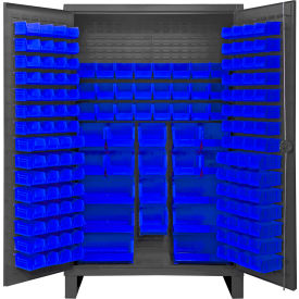Durham Mfg.® Extra HD Bin Storage Cabinet 162 Blue BinsAll-Welded48-3/16"W x 24-1/8"D x 78"H 