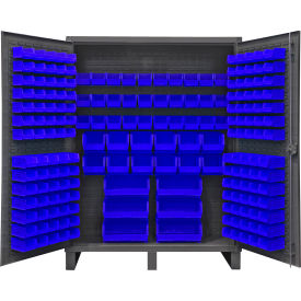 Durham Mfg.® Extra HD Bin Storage Cabinet 198 Blue BinsAll-Welded60-3/16"W x 24-1/8"D x 78"H 