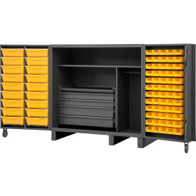 Durham Mfg.® Extra Heavy Duty Cabinet 78 Yellow Bins All-Welded 60"W x 36"D x 60"H 
