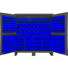 Durham Mfg.® Extra HD Bin Storage Cabinet 240 Blue BinsAll-Welded72-3/16"W x 24-1/8"D x 78"H 