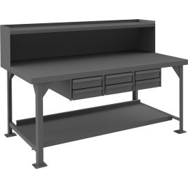 Durham Mfg.® Extra Heavy Duty Workbench with 3 Drawers & Bottom Shelf Flush Edge 60"W x 36"D 