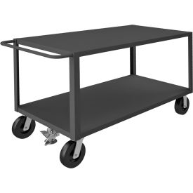 Heavy Duty Cart with 2 Shelves, 5000 lb. Cap., 66-3/8"L x 30-3/8"W x 36"H, Gray view 2