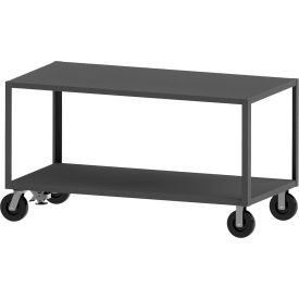 Durham Mfg.® Heavy Duty Cart w/2 Shelves 5000 lb. Cap. 72-3/8"L x 36-3/8"W x 39-1/2"H Gray 