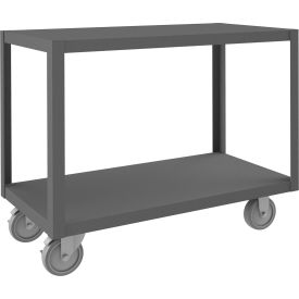 Durham Mfg.® High Deck Mobile Table Steel Square Edge 36-1/4"W x 18-1/4"D x 30-1/16"H Gray 