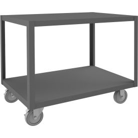 Durham Mfg.® High Deck Mobile Table Steel Square Edge 36-1/4"W x 24-1/4"D x 30-1/16"H Gray 