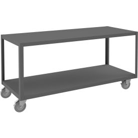 Durham Mfg.® Mobile Machine Table Steel Square Edge 60-1/4"W x 24-1/4"D x 30-1/16"H Gray 