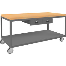 Durham Mfg.® High Deck Mobile TableTop Surface Back Stop60-1/4"W x 30-1/4"D x 31-13/16"HGray 