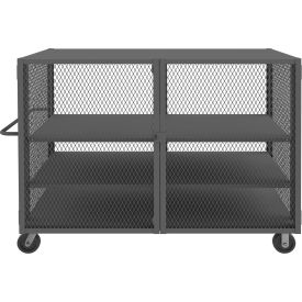 Durham Mfg.® Security Mesh Truck with 3 Shelves 78-1/2"L x 38"W x 56-7/16"H Gray 