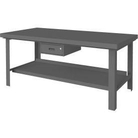 Durham Mfg.® Extra Heavy Duty Workbench with 1 Drawer & Bottom Shelf Flush Edge 72"W x 36"D 