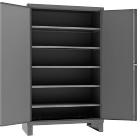 Durham Mfg.® HD Cabinet 14 Ga. 5 Adj. Shelves 48"W x 24"D x 78"H Lockable Gray 