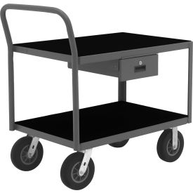 Durham Mfg.® Platform Truck with 2 Shelves 1200 lb. Cap. 39"L x 24-1/4"W x 41-11/16"H Gray 