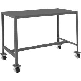 Mobile Machine Table, Steel Square Edge, 51-1/4"W x 26-3/4"D x 36-1/4"H, Gray view 2