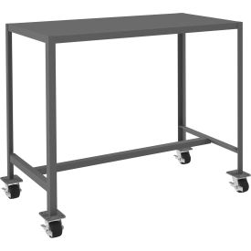Mobile Machine Table, Steel Square Edge, 51-1/4"W x 26-3/4"D x 42-1/4"H, Gray view 2