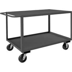 Stock Cart with 2 Shelves, 3000 lb. Cap., 36-1/4"L x 24-1/4"W x 36"H, Gray view 2
