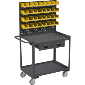 Stock Cart Louvered Panel, 1200 lb. Cap., 42-1/4"L x 24-1/4"W x 65-5/8"H, Gray view 2