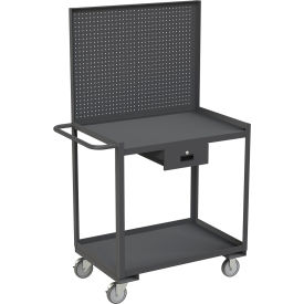 Stock Cart with 2 Shelves, 1200 lb. Cap., 42-1/4"L x 24-1/4"W x 67-5/8"H, Gray view 2