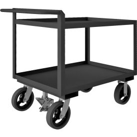 Durham Mfg.® Platform Truck with 2 Shelves 2400 lb. Cap. 42-1/4"L x 24-1/4"W x 36"H Gray 