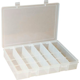 Durham Mfg Co. SP6-CLEAR Durham Small Plastic Compartment Box SP6-CLEAR - 6 Compartment 10-13/16"L x 6-3/4"W x 1-3/4"H image.