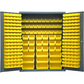 Durham Mfg Co. SSC-227-NL-95 Durham Storage Bin Cabinet SSC-227-NL-95 - 227 Yellow Hook-On Bins 60"W x 24"D x 78"H image.