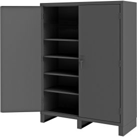 Durham Mfg.® HD Cabinet 14 Ga. 4 Adj. Shelves 60"W x 24"D x 84"H Pad-lockable Gray 