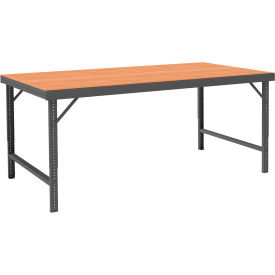 Adjustable Height Folding Leg Workbench, 72 x 30-1/4", Hardboard Flush Edge view 2