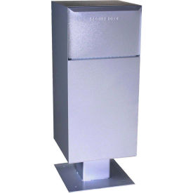 Dvault Company DVCS0030-2 dVault Deposit Vault Mailbox and Parcel Drop with Pedestal DVCS0030 - Rear Access - Gray image.