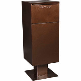 Dvault Company DVCS0030-5 dVault Deposit Vault Mailbox and Parcel Drop with Pedestal DVCS0030 - Rear Access - Copper Vein image.