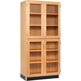 Diversified Spaces Access Tall Storage with Split Glass Doors 36"W x 22"D x 84"H Red Oak 