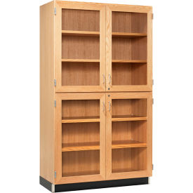 Diversified Spaces Access Tall Storage with Split Glass Doors 48"W x 22"D x 84"H Red Oak 