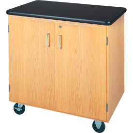 Access Mobile Touchdown Cabinet, Laminate Top, 36"W x 24"D x 36"H, Red Oak view 2