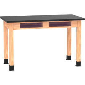 Diversified Spaces DWI-C7106K30N PerpetuLab Table with Epoxy Top 48"L x 24"W x 30"H Red Oak 