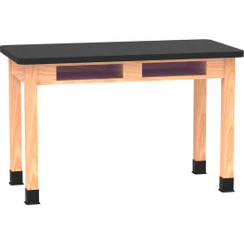 Diversified Spaces DWI-C710LBBK30N PerpetuLab Table w/ Laminate Top 48"L x 24"W x 30"H Red Oak 