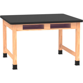 Diversified Spaces DWI-C711LBBK30L PerpetuLab Table with Laminate Top 48"L x 42"W x 30"H Red Oak 
