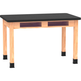 PerpetuLab Table with Laminate Top, 48"L x 30"W x 30"H, Red Oak view 2