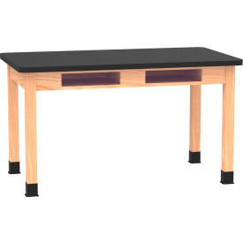 Diversified Spaces DWI-C713LBBK30E PerpetuLab Table with Laminate Top 54"L x 30"W x 30"H Red Oak 