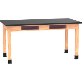 Diversified Spaces PerpetuLab Science Lab Table with Epoxy Top 60"L x 30"W x 30"H Red Oak 